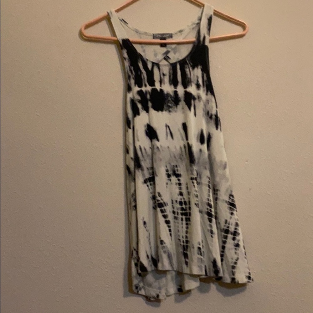 Black and white tie dye tank top
